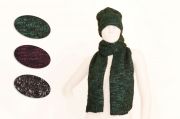 Зимна шапка и шал в зелен цвят