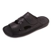 Men’s slippers of black genuine leather