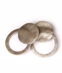 Кожени обеци - New moon silver