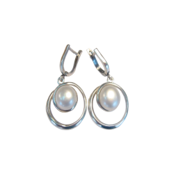 Сребърни обеци с перли
