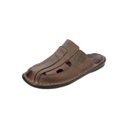 Men’s slippers of black genuine leather