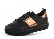 Ladies' sneakers from black nappa with copper effect