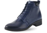 Ladies' boots with a zipper in dark blue nappa
