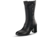 Black women's boots with zipper and high heel