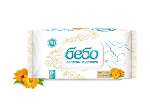 Wet wipes - bebo - 64 pcs. Cap, with marigold extract