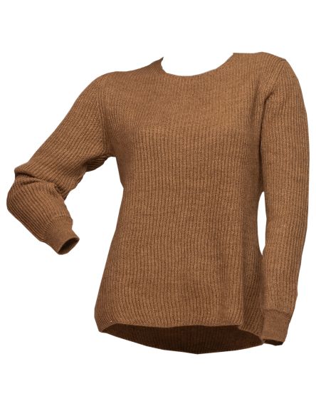 Дамски пуловер в кафяв цвят