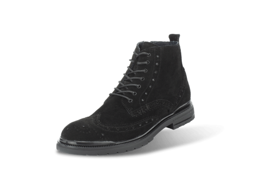 MEN'S BOOTS WITH SHOELACES AND DECORATIVE STITCHES
