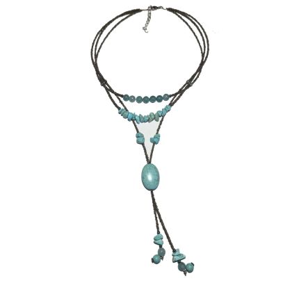 Stylish necklace of velour