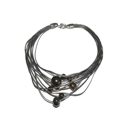 Stylish necklace of velour