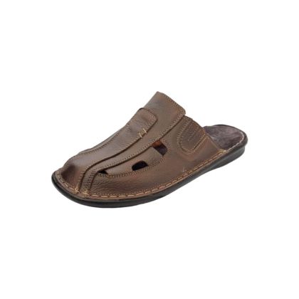 Men’s slippers of black genuine leather