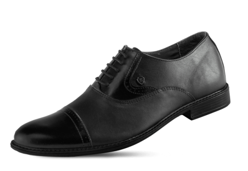 Официални мъжки обувки от естествена черна кожа