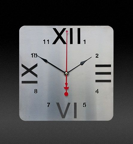 Часовник с римски и арабски цифри - квадрат