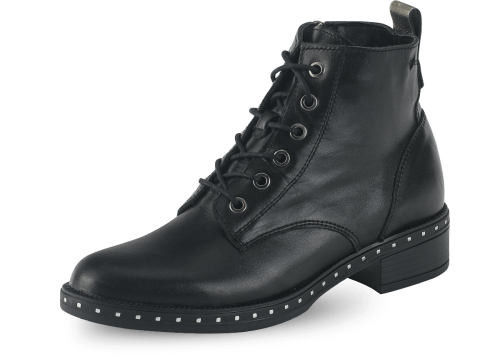 Ladies' boots with an impressive footbed in black nappa