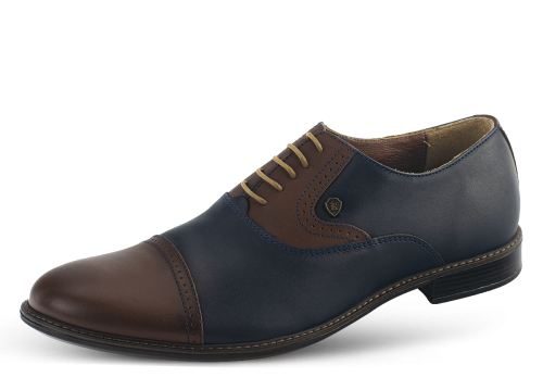 MEN'S FORMAL SHOES WITH LACES IN DARK BLUE AND BROWN