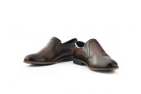 Тъмнокафяви елегантни мъжки обувки с перфорация