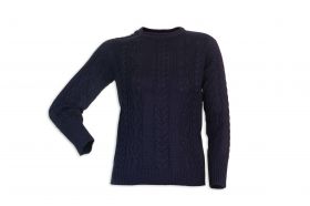 Елегантен дамски пуловер в тъмносин цвят