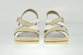 Дамски сандали в бял и бежов цвят
