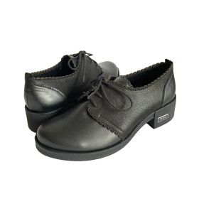  Елегантни дамски обувки в черна напа и сатен