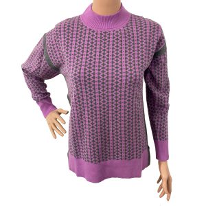 Дамско полуполо в светло лилаво и сиво