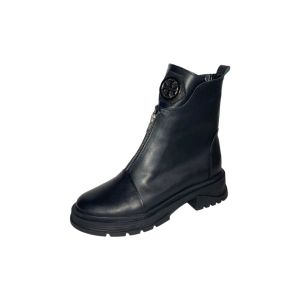 Дамски високи черни боти от естествена кожа