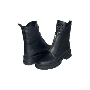 Дамски високи черни боти от естествена кожа