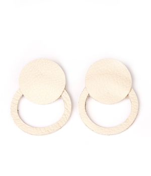 Обеци от кожа - New moon ecru
