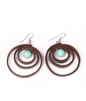 Обеци от кожа - Helix turquoise