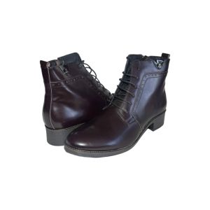 Дамски боти с цип в цвят бордо