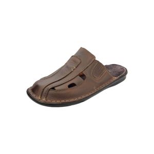 Men’s slippers of black genuine leather