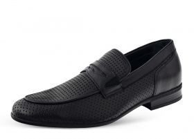 MEN'S FORMAL SHOES WITH RIBBING AND PERFORATION