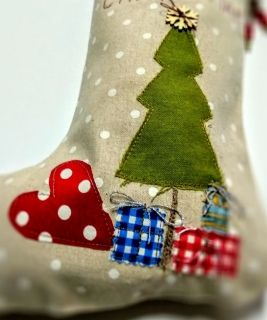 Авторски ръчно изработен Коледен чорап