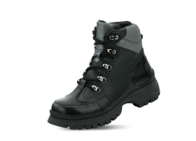  Ladies boots with ties in black and gray