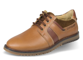 BROWN MEN'S SHOES WITH SUEDE ELEMENTS