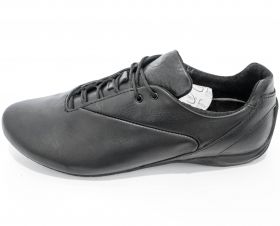 Леки мъжки спортни обувки от естествена кожа в черен цвят